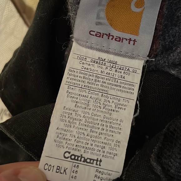 Carhartt Vintage Blanket Lined Chore Coat Black Size 46 Reg - Picture 5 of 16